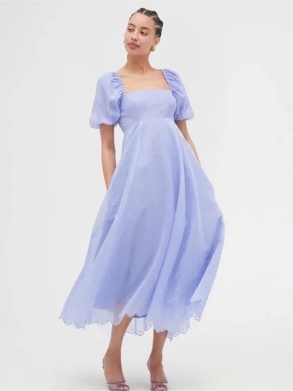 Hill House The Matilda Dress in Hyacinth Organza Dot Size XL
